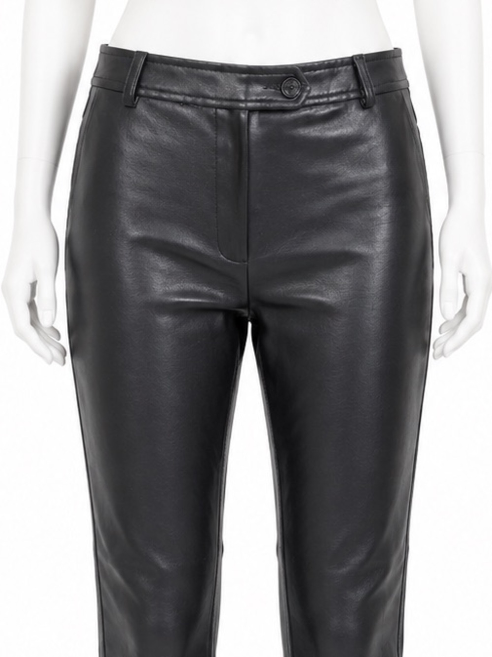 BCBG MaxAzaria Y2K Faux Leather Pants • Contour Stitching • Size XS/S